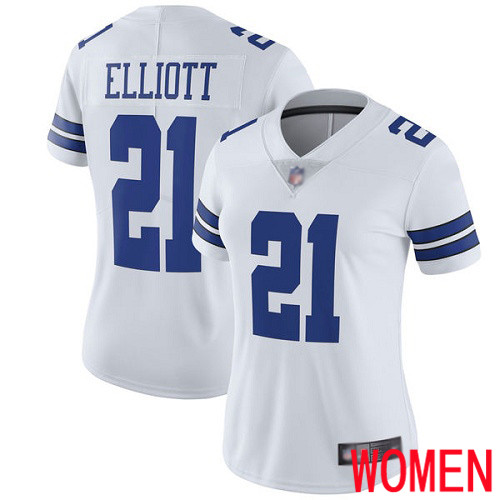 Women Dallas Cowboys Limited White Ezekiel Elliott Road #21 Vapor Untouchable NFL Jersey->youth nfl jersey->Youth Jersey